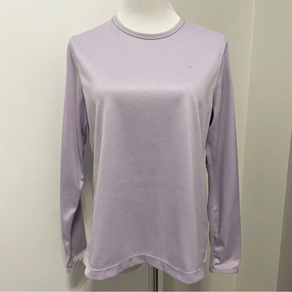 Nike Dri-Fit Lavender Long Sleeve Women's Athletic Top Size L